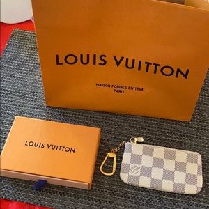 Like New Louis Vuitton Key Cles in Damiere Azure